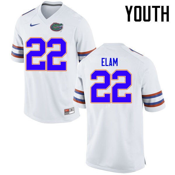 Florida Gators Youth #22 Matt Elam College Football Jerseys White